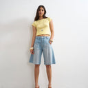 Jort en jean coupe "barrel" délavé Topshop