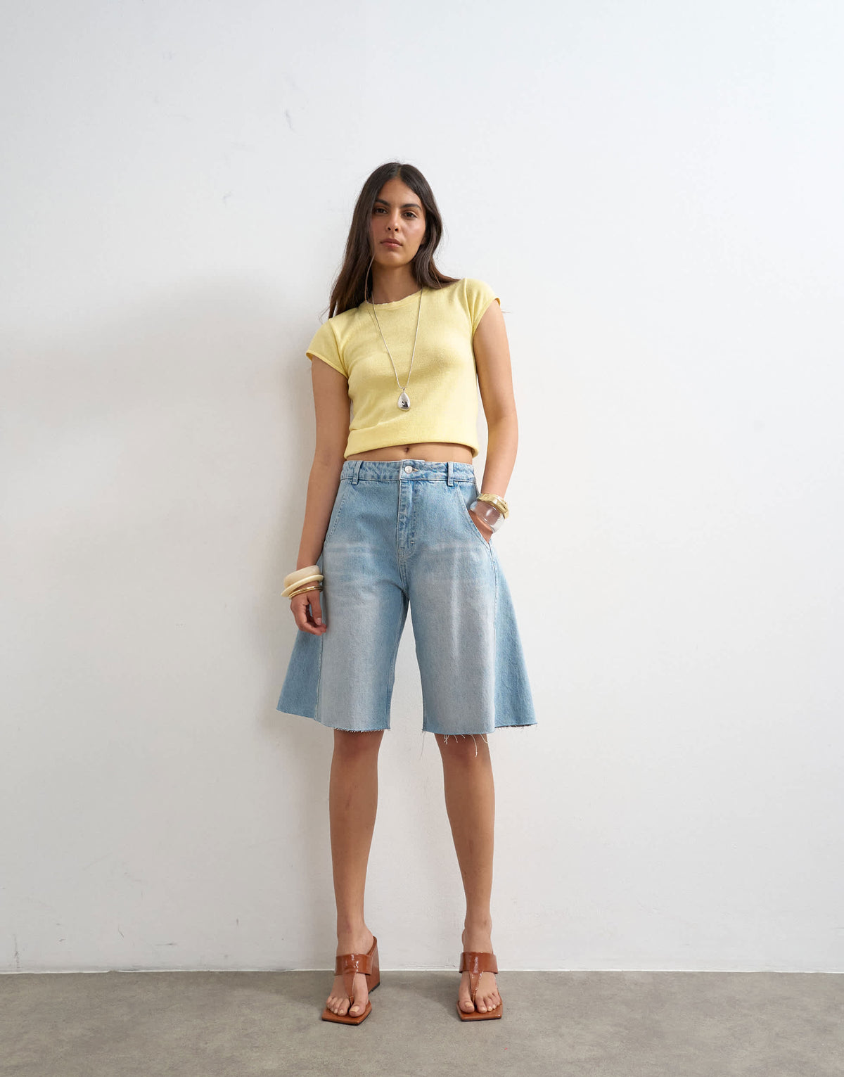 Topshop denim barrel jort in bleach