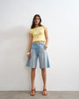 Topshop denim barrel jort in bleach