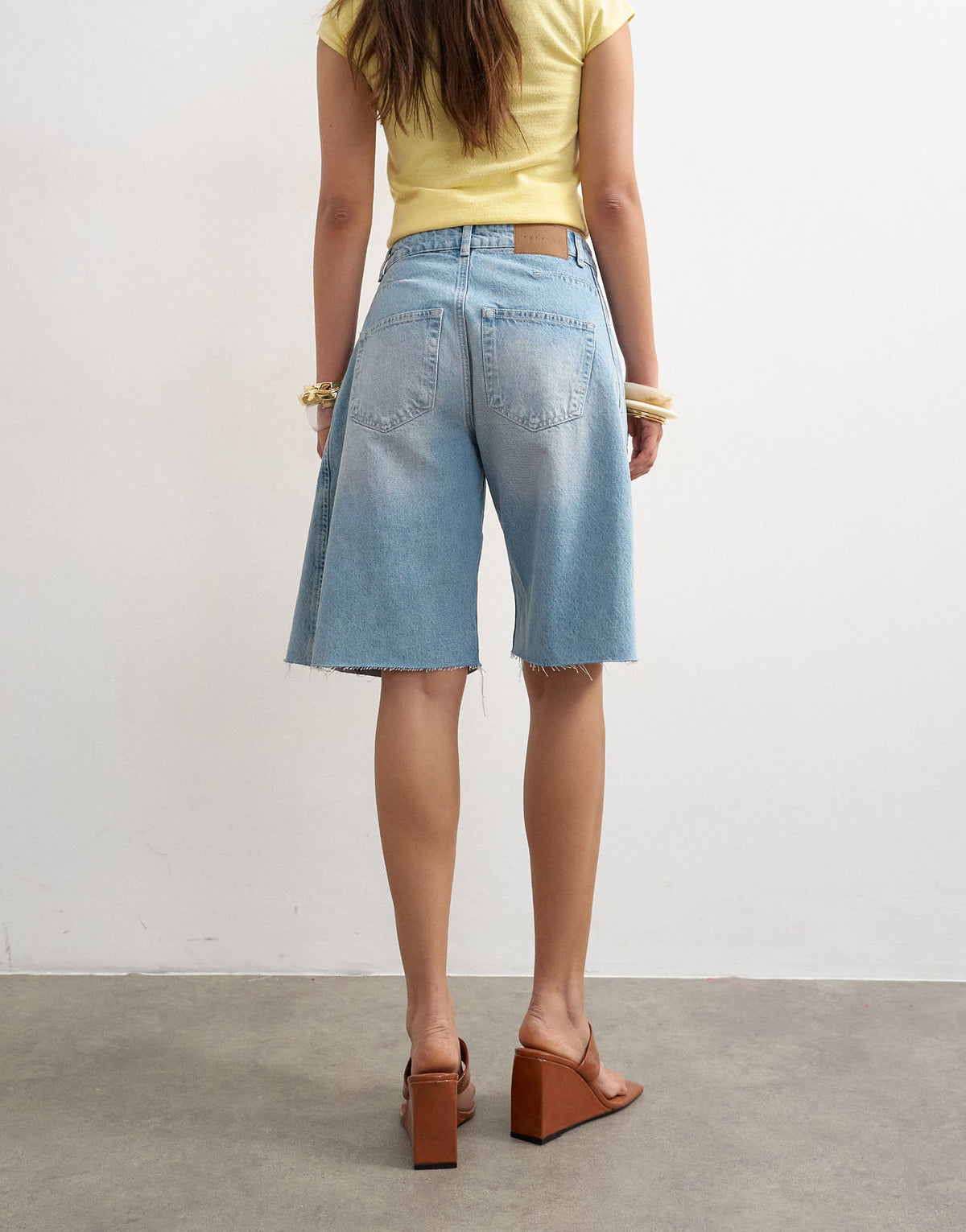 Topshop denim barrel jort in bleach