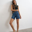 Topshop denim Editor short in rich blue
