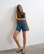 Topshop denim Editor short in rich blue