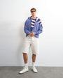 Topman rigid baggy denim short in bone
