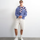 Topman rigid baggy denim short in bone