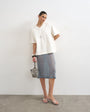 Topshop lace midi skirt in blue