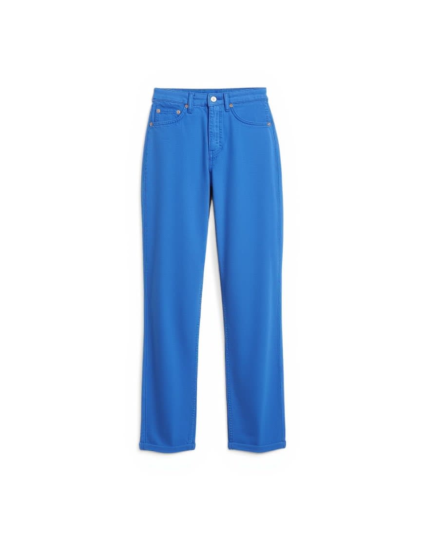 Topshop Mom high rise loose fit jean in cobalt