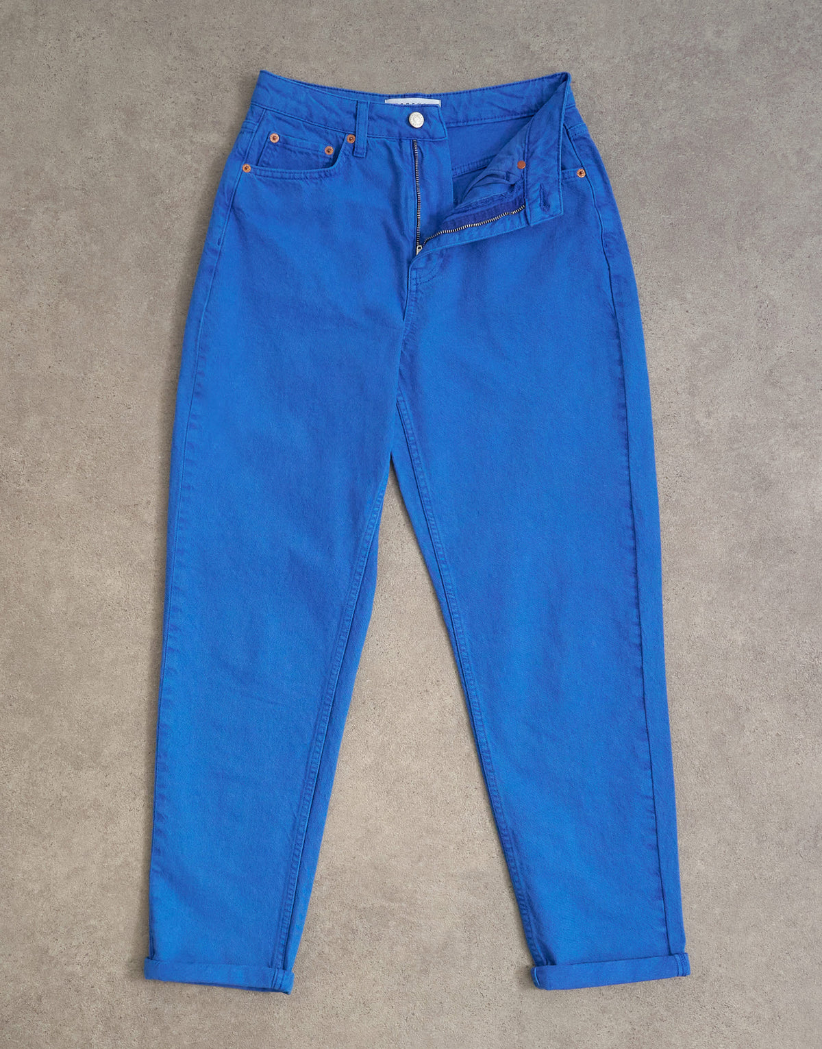 Topshop Mom high rise loose fit jean in cobalt