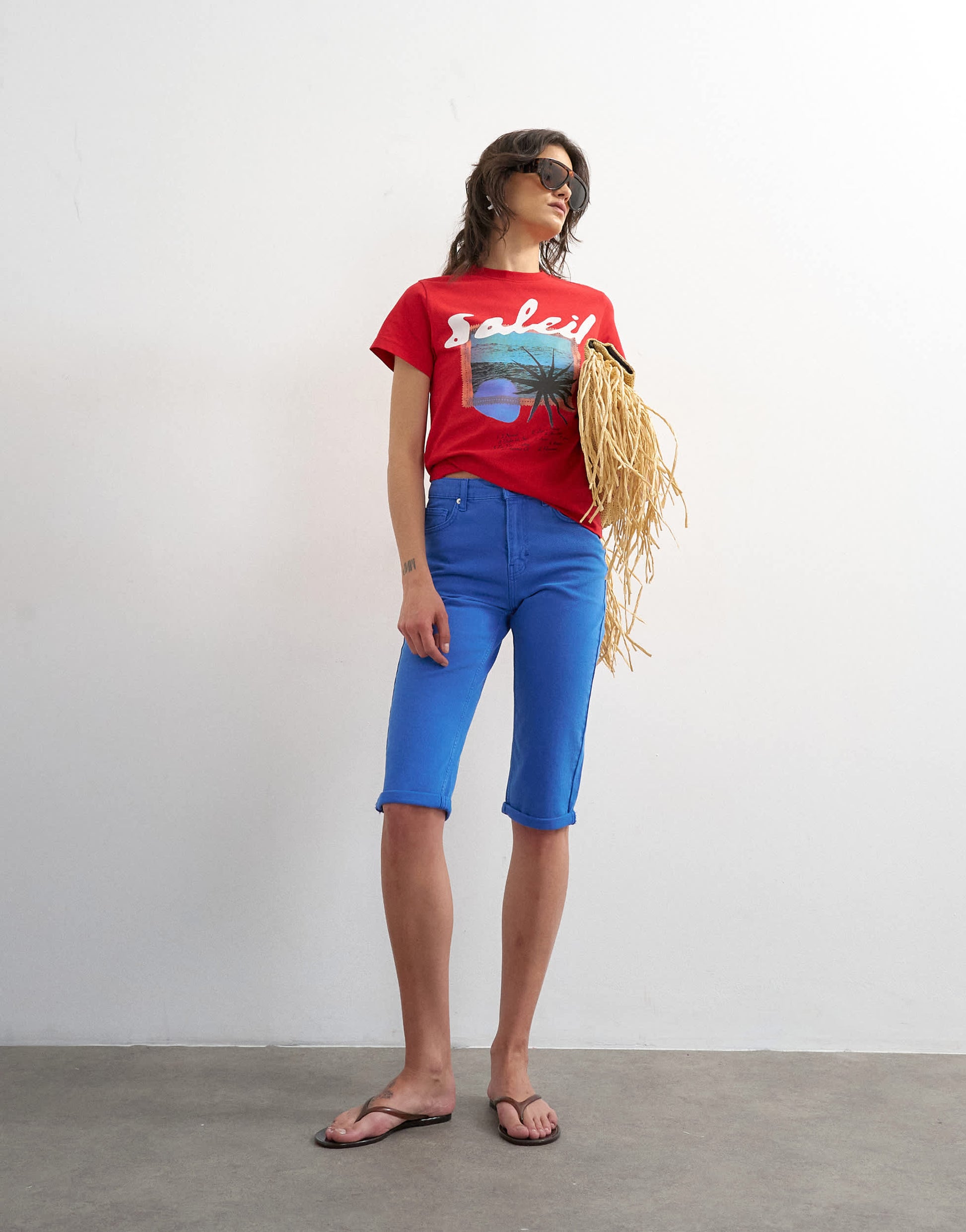 Topshop capri comfort stretch jean in cobalt