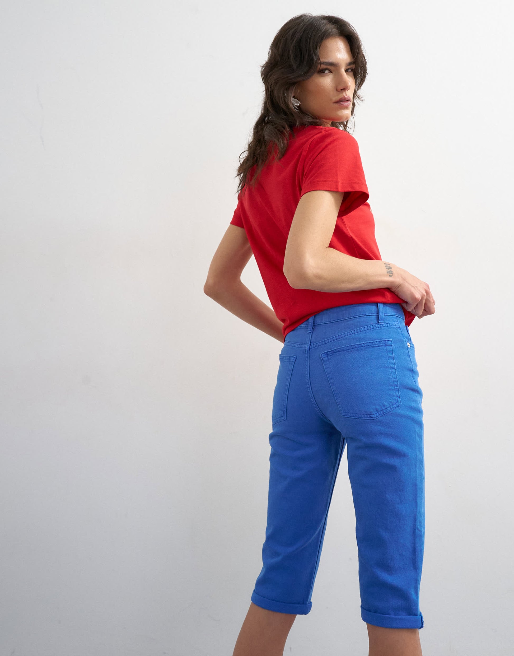 Topshop capri comfort stretch jean in cobalt