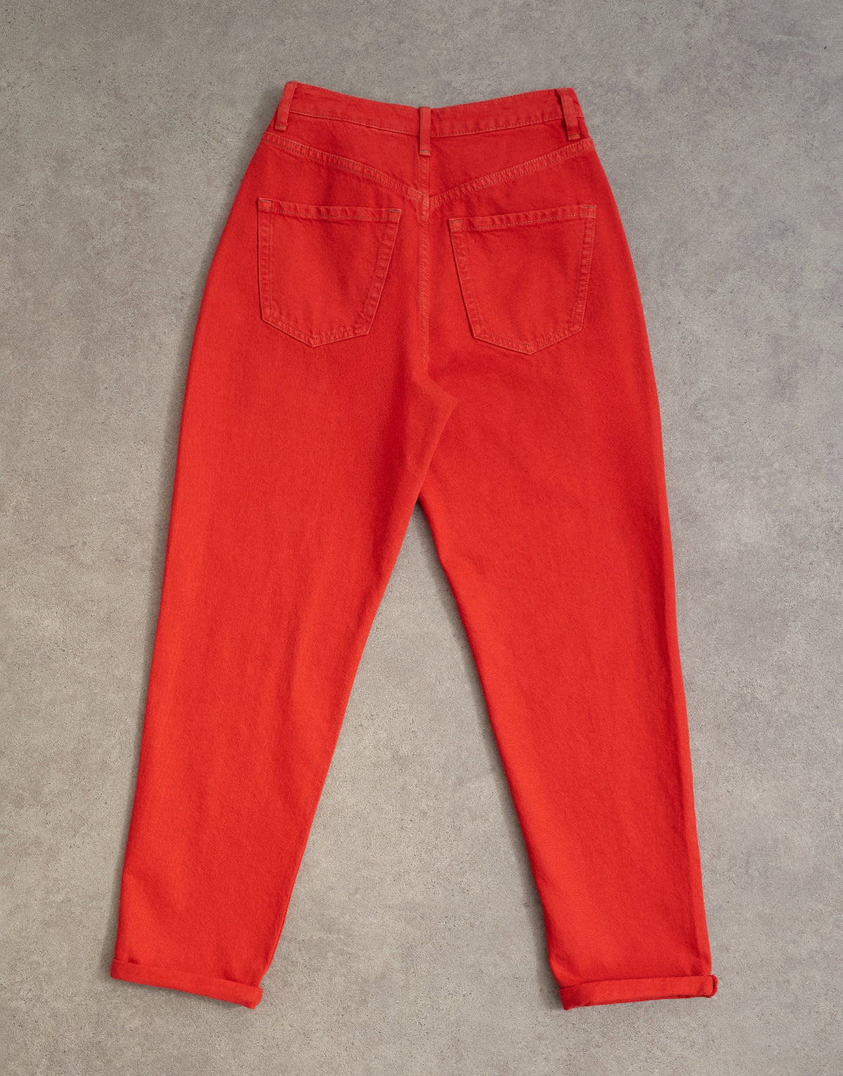 Topshop Mom high rise loose fit jean in red