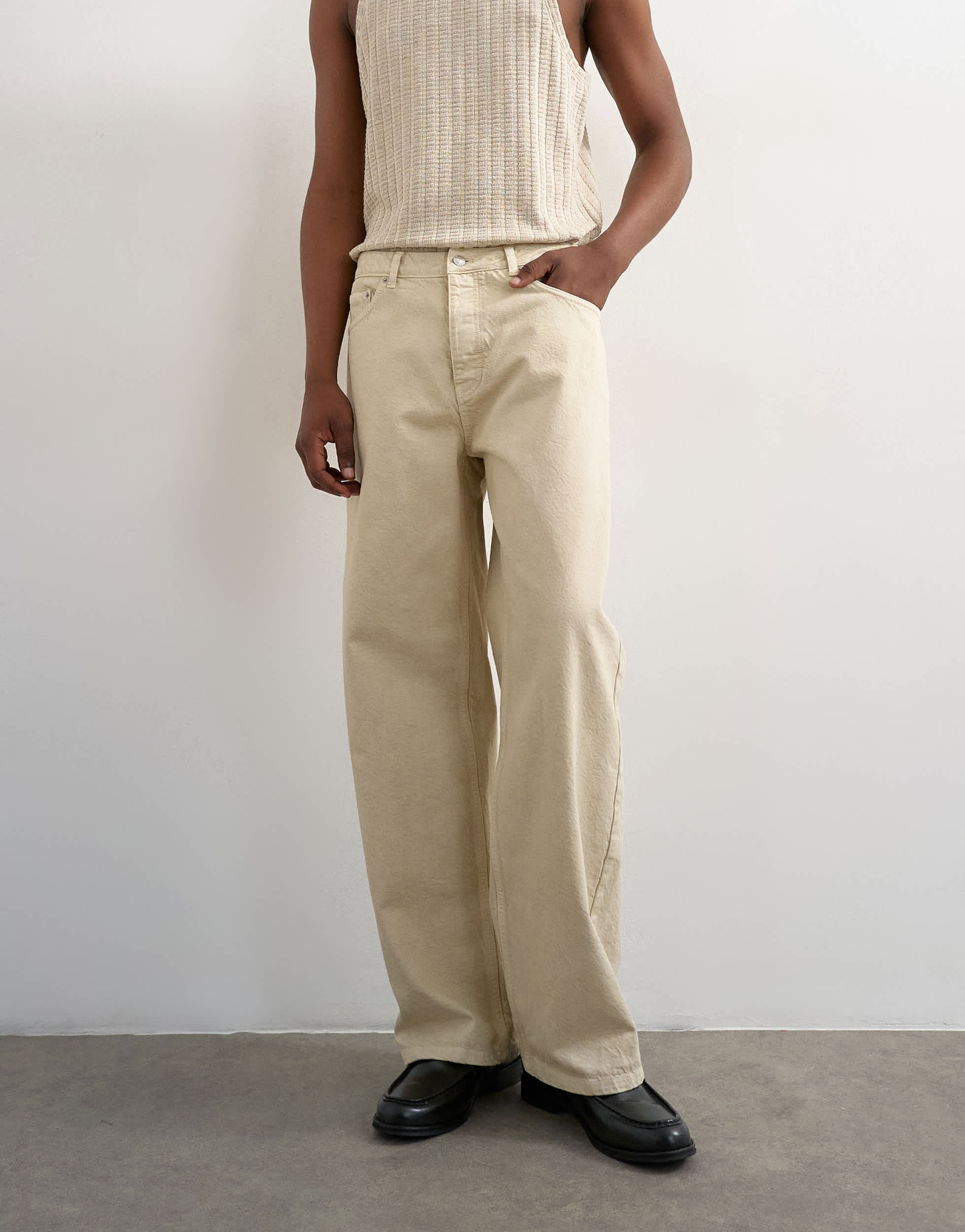 Topman Rigid Baggy Jeans in Hafer