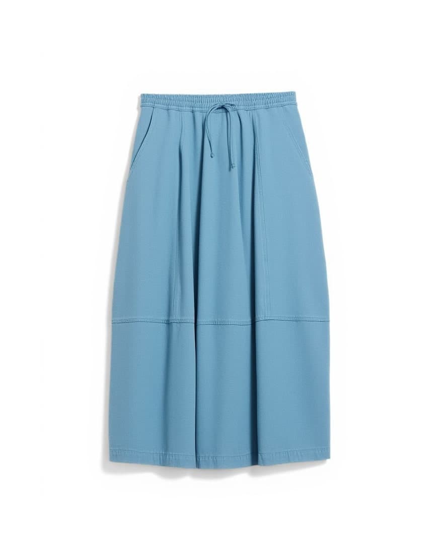 Topshop denim pull on circle maxi skirt in bleach