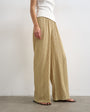 Topshop plisse jersey wide leg trouser in khaki