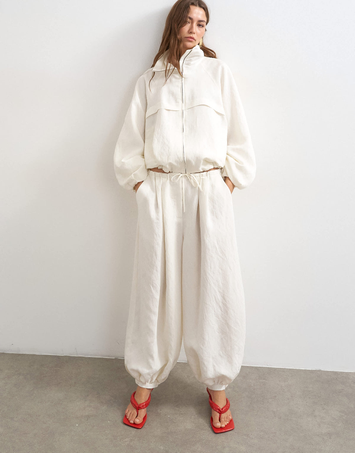 Topshop co ord modal balloon trouser in ecru