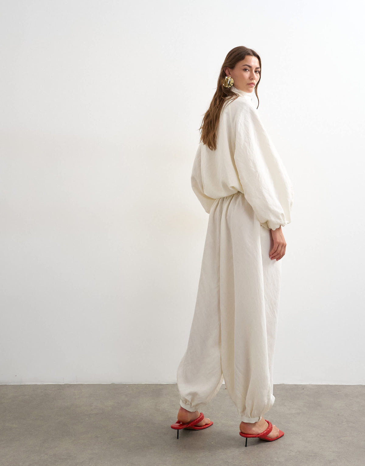 Topshop co ord modal balloon trouser in ecru