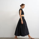 Topshop drop waist saloon maxi skirt in black