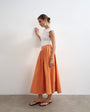 Topshop drop waist saloon maxi skirt in rust