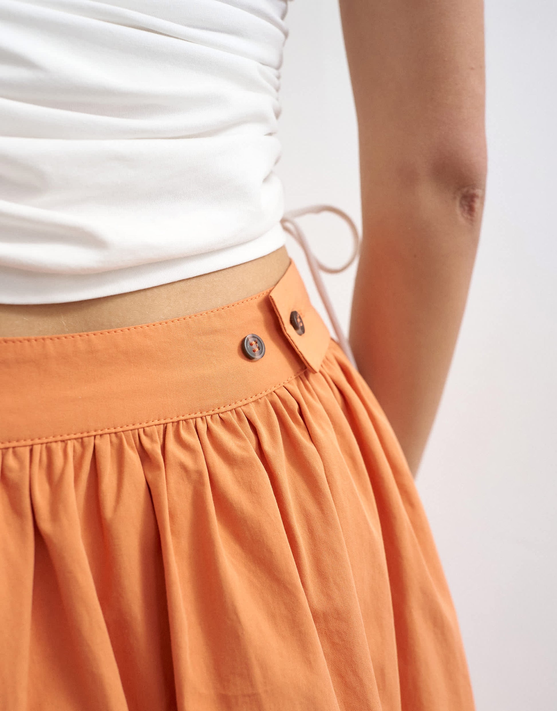 Topshop drop waist saloon maxi skirt in rust