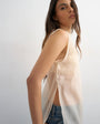 Topshop longline sheer organza tunic in oyster