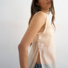 Topshop longline sheer organza tunic in oyster