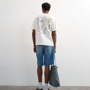 Topman relaxed fit t-shirt with magique front and back embroidery in ecru