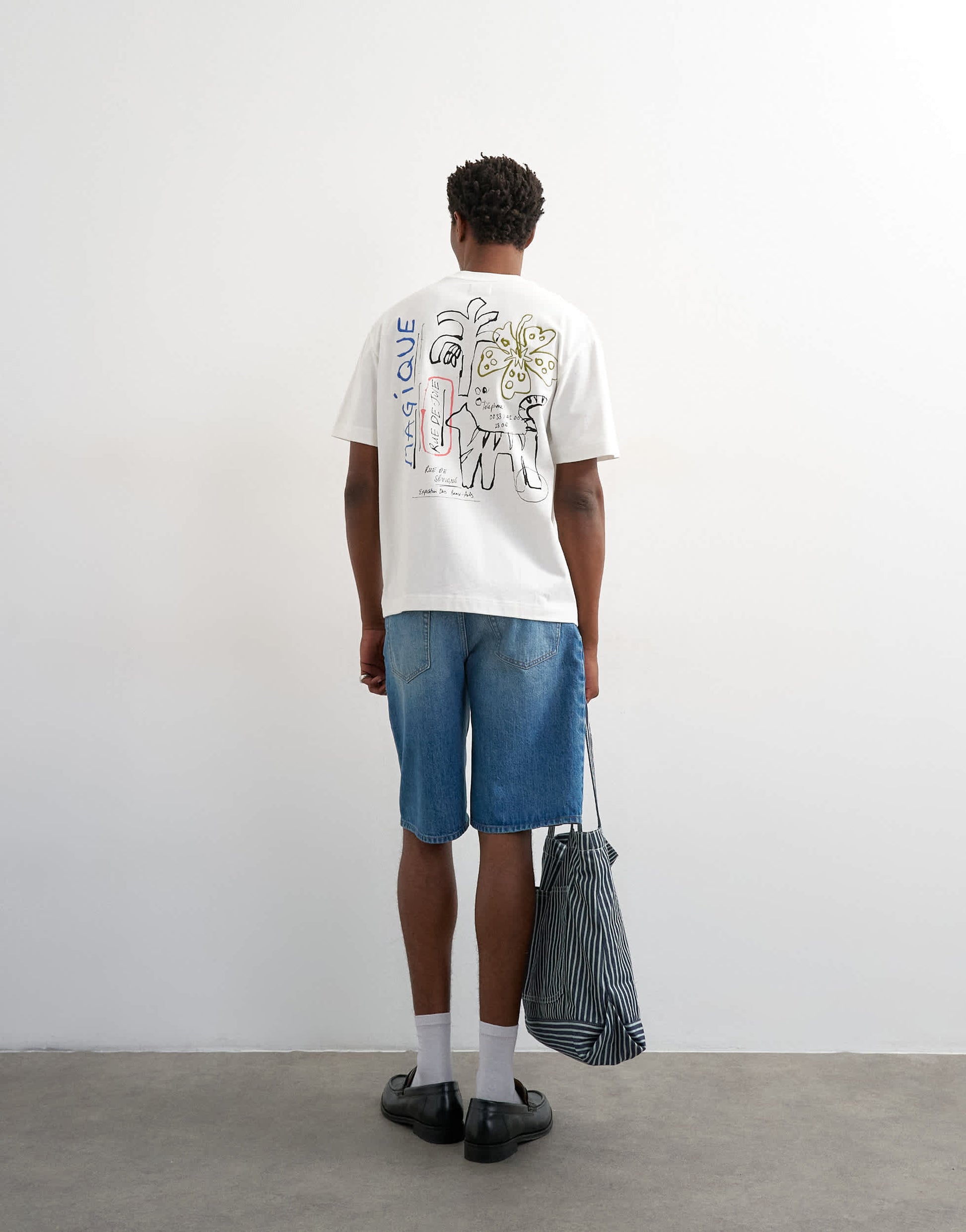 Topman relaxed fit t-shirt with magique front and back embroidery in ecru