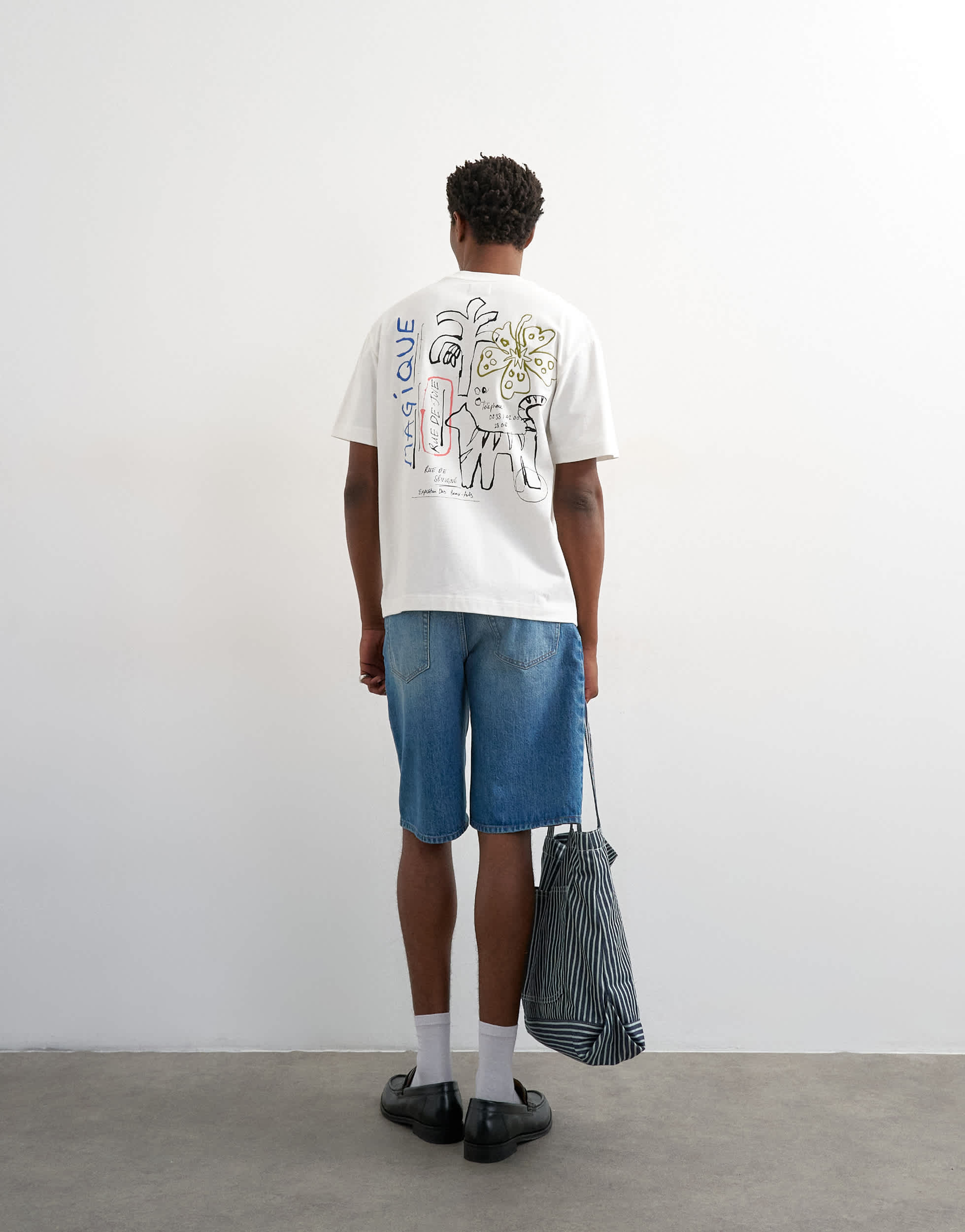 Topman relaxed fit t-shirt with magique front and back embroidery in ecru