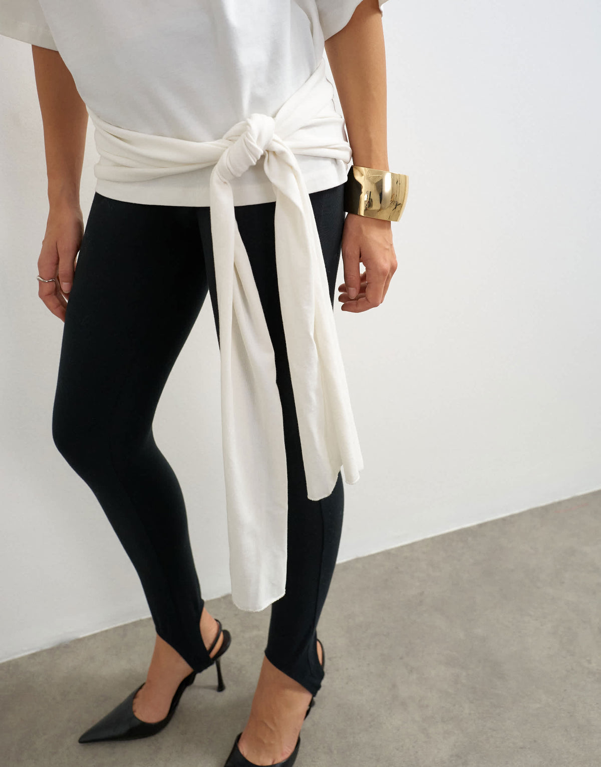 Topshop wrap waist tie detail top in ivory