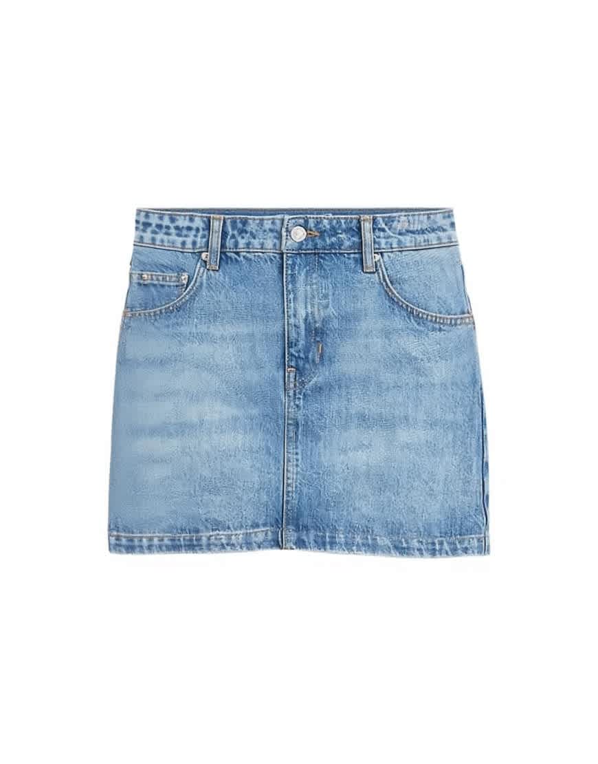 Topshop denim pelmet skirt in bleach