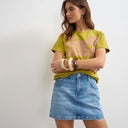 Topshop denim pelmet skirt in bleach