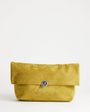 Topshop Gaia oversized suedette folded clutch bag with hardware in olive