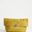 Topshop Gaia oversized suedette folded clutch bag with hardware in olive