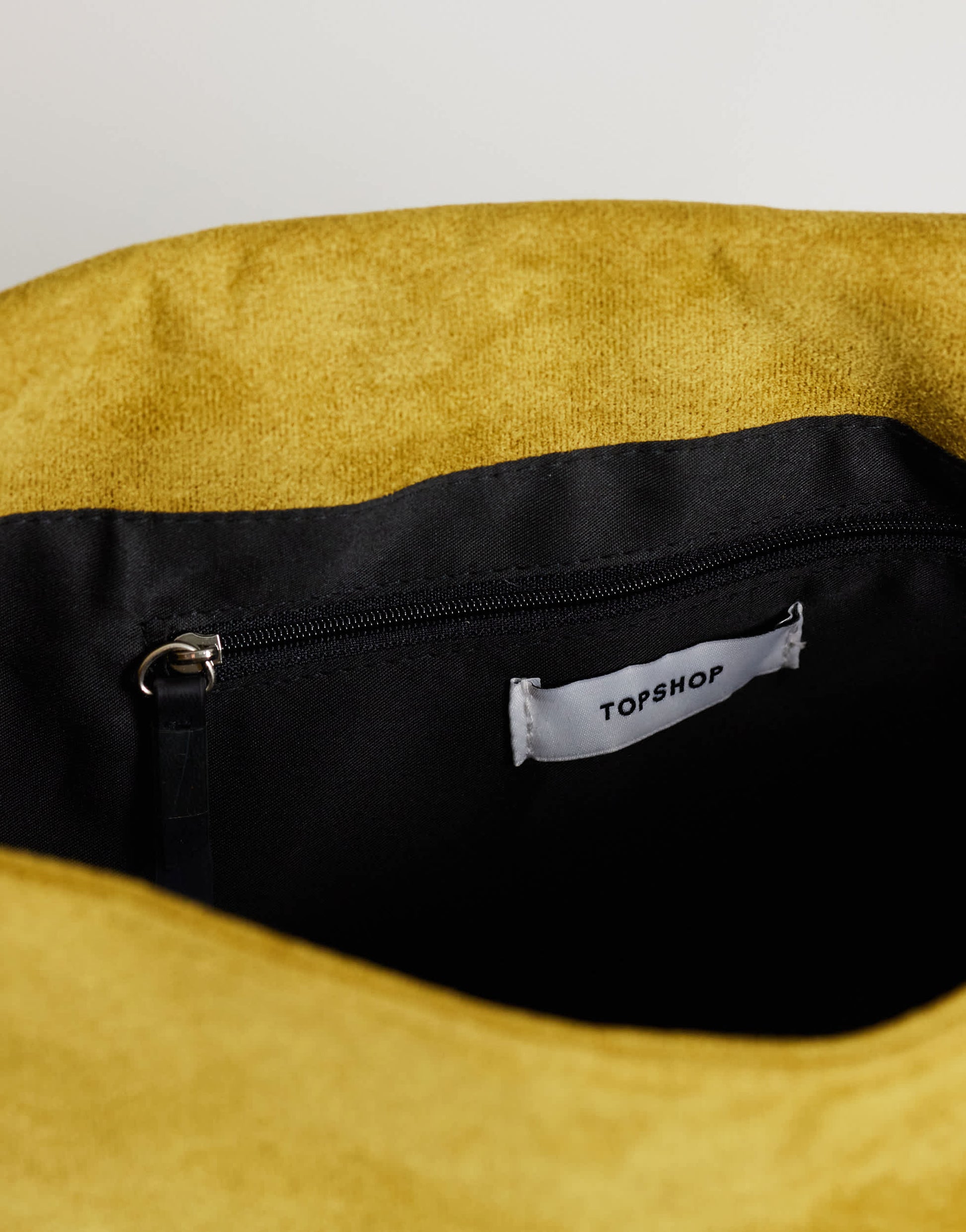 Topshop Gaia oversized suedette folded clutch bag with hardware in olive