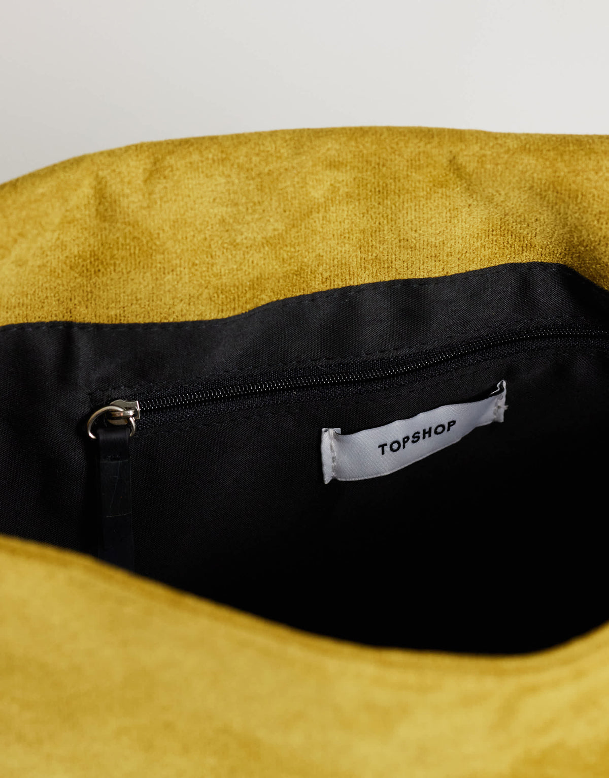 Topshop Gaia oversized suedette folded clutch bag with hardware in olive