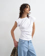 Topshop twist body top in white