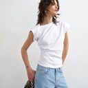 Topshop twist body top in white