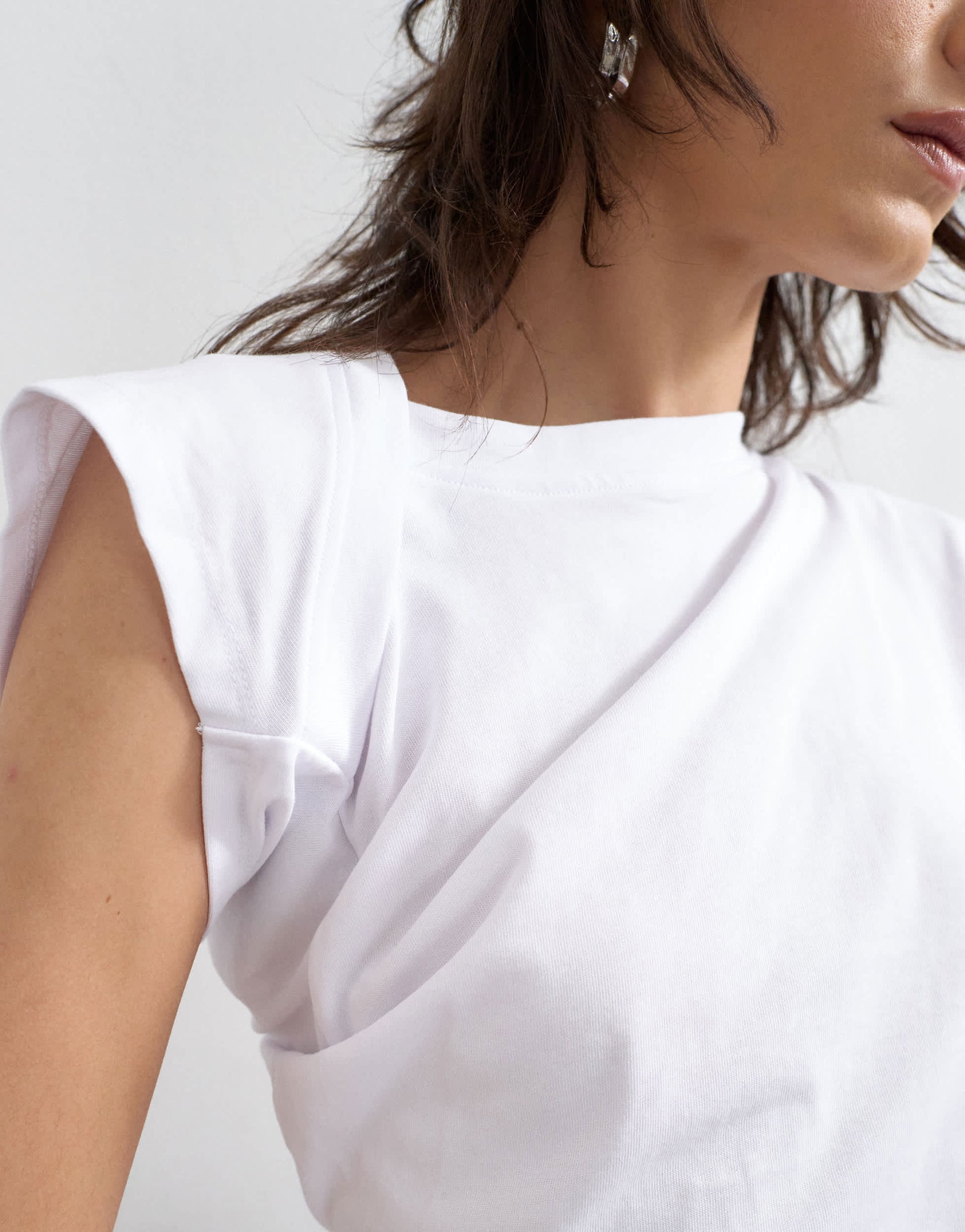 Topshop twist body top in white