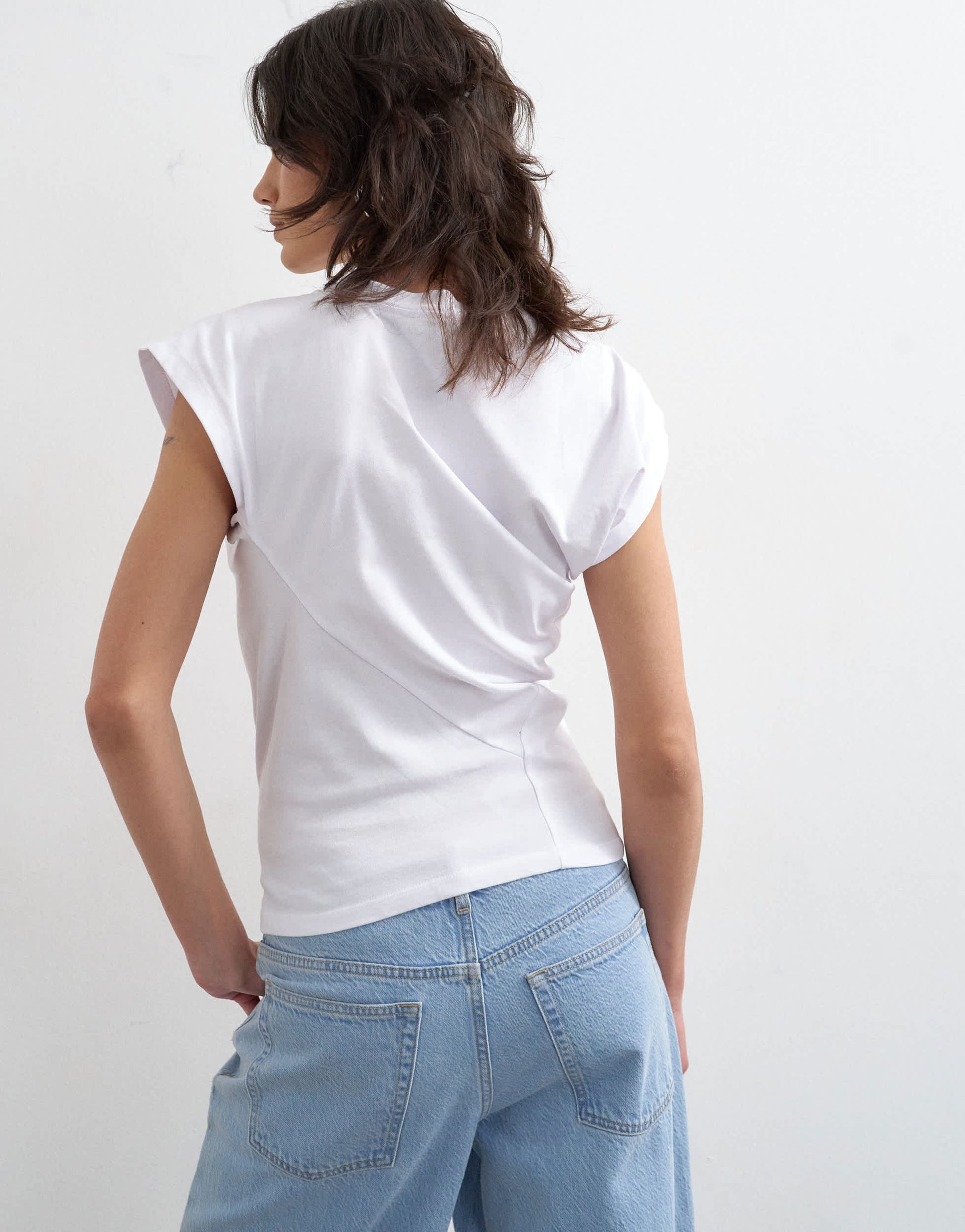 Topshop twist body top in white
