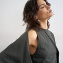 Topshop cape draped tee in charcoal