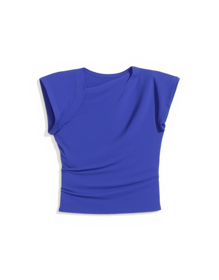 Topshop twist body top in cobalt blue