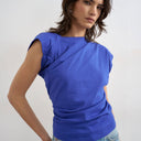 Topshop twist body top in cobalt blue