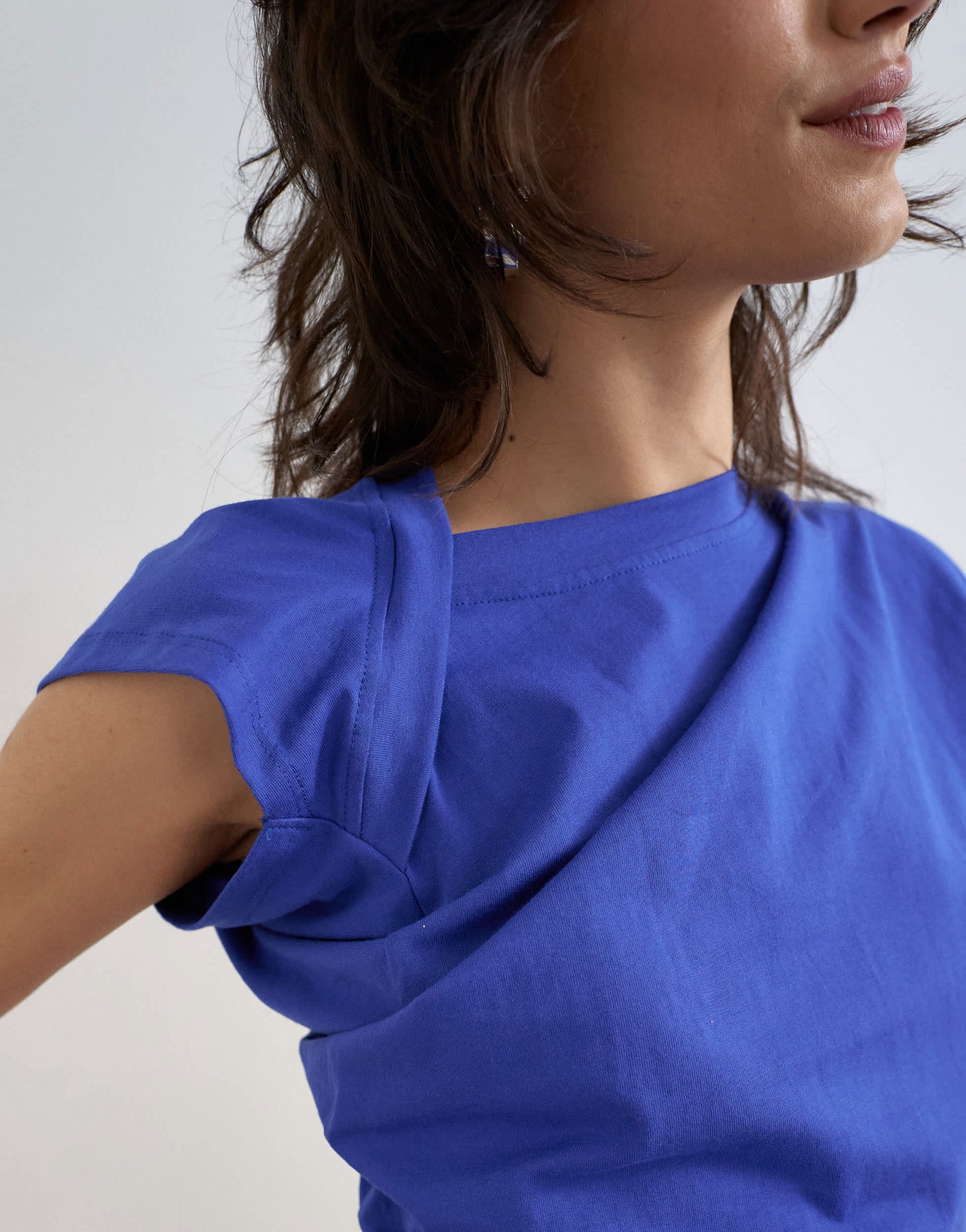 Topshop twist body top in cobalt blue