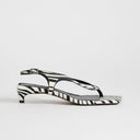 Topshop Sunshine toe thong mid heel sandal in zebra hair on real leather