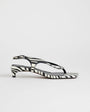 Topshop Sunshine toe thong mid heel sandal in zebra hair on real leather