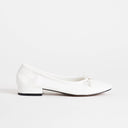 Topshop Dottie block heel ballet shoe in white