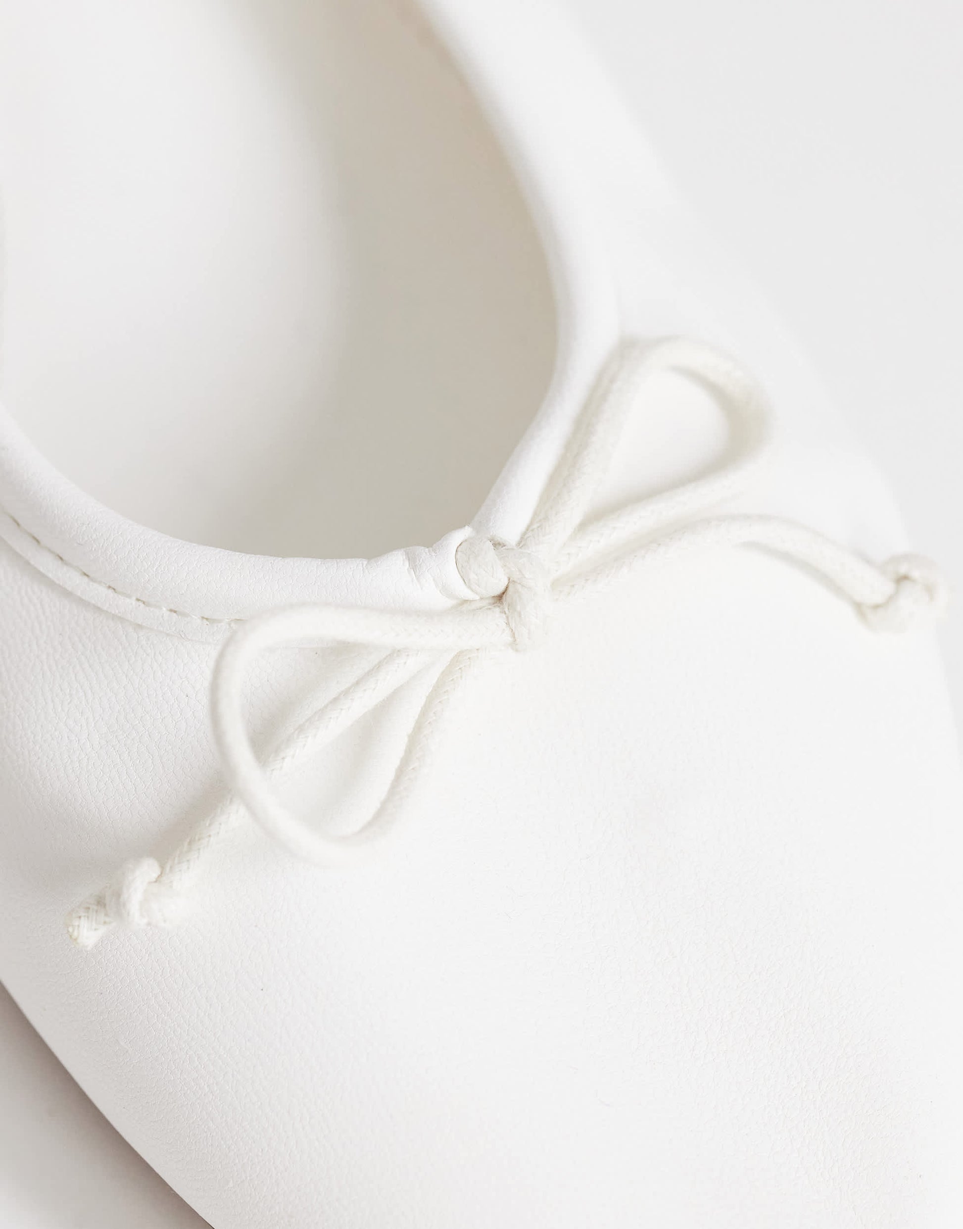 Topshop Dottie block heel ballet shoe in white