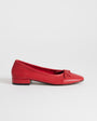 Topshop Dottie block heel ballet shoe in red