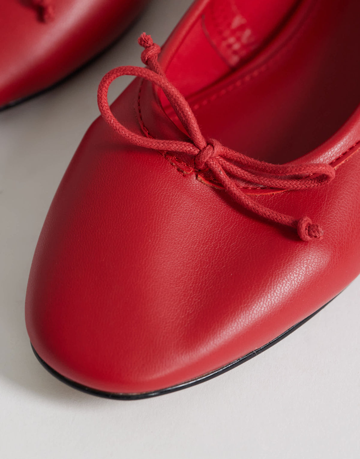 Topshop Dottie block heel ballet shoe in red