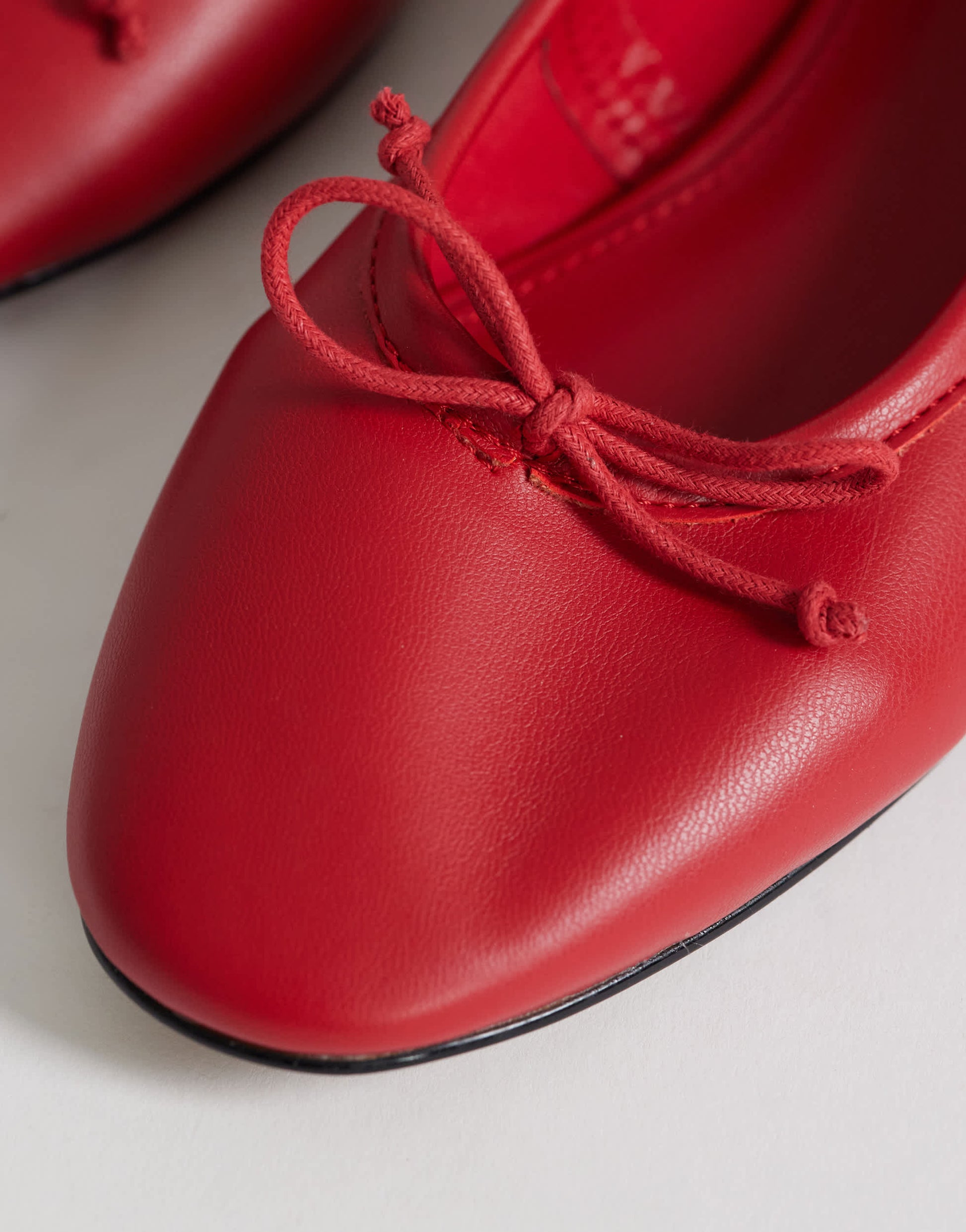 Topshop Dottie block heel ballet shoe in red
