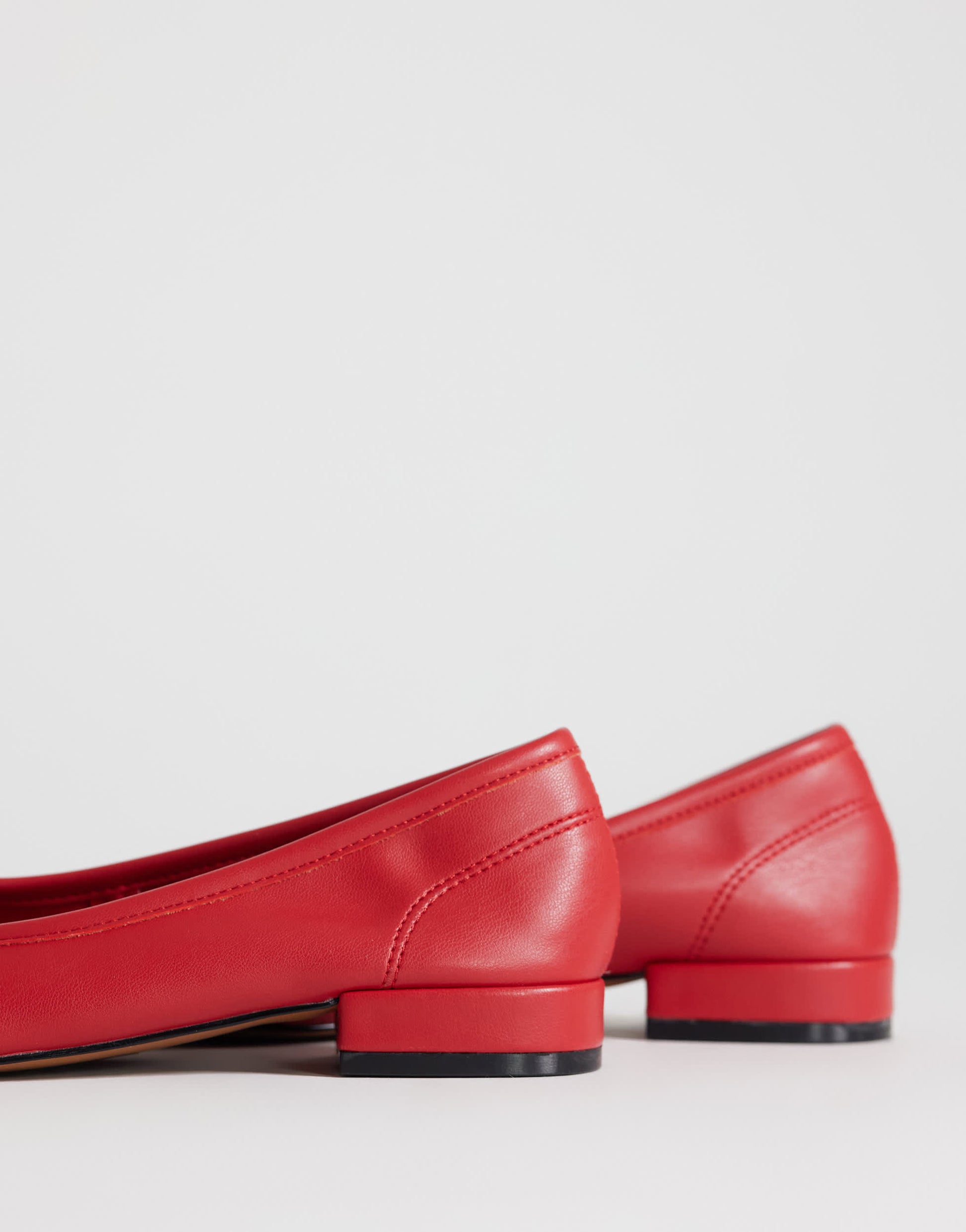 Topshop Dottie block heel ballet shoe in red